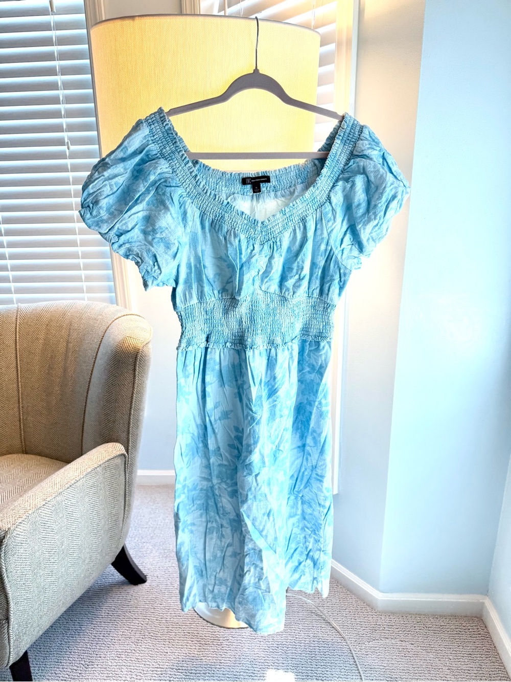INC International Concepts Light Blue Midi Dress